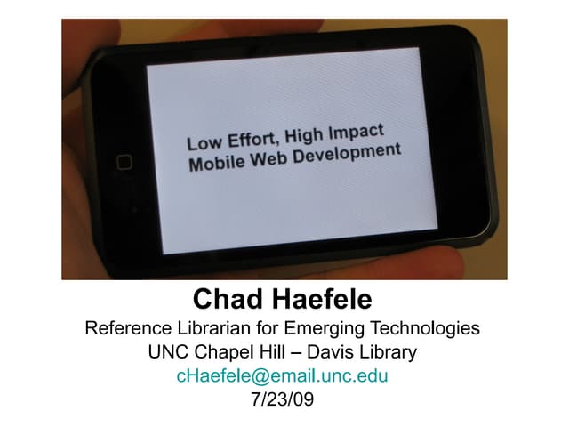 Low Effort, High Impact Mobile Web Development