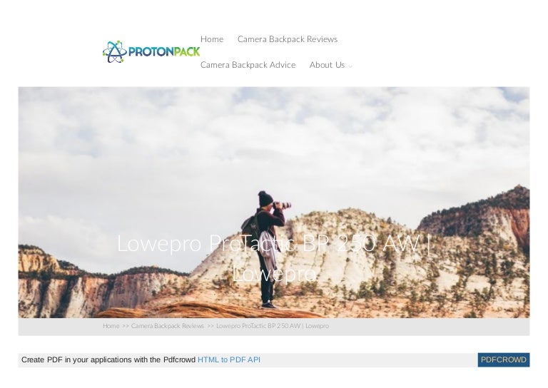 lowepro protactic 250 aw review