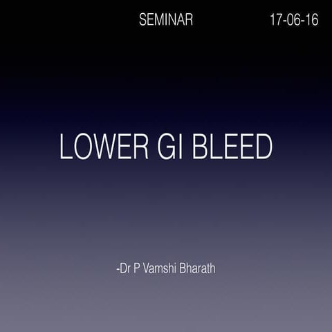 Lower GI bleed