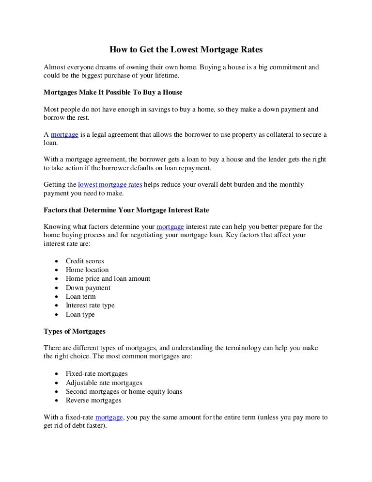 do you need down payment for mortgage