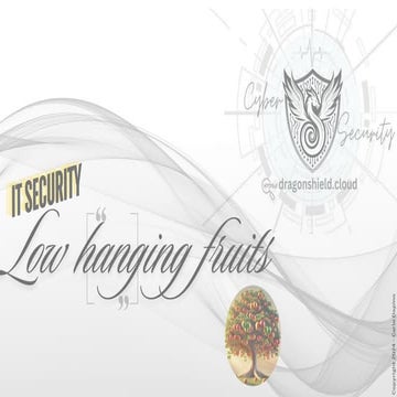 Cyber Security Low hanging fruit - Cyber security strategy