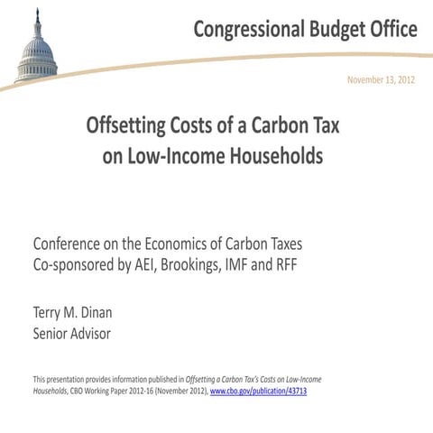 Offsetting Costs of a Carbon Tax on Low-Income Households