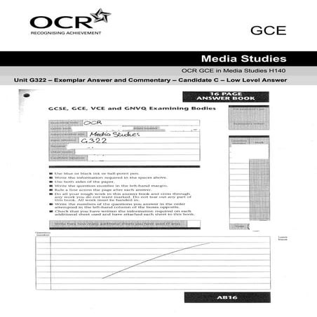 A/B grade answers OCR media | PDF