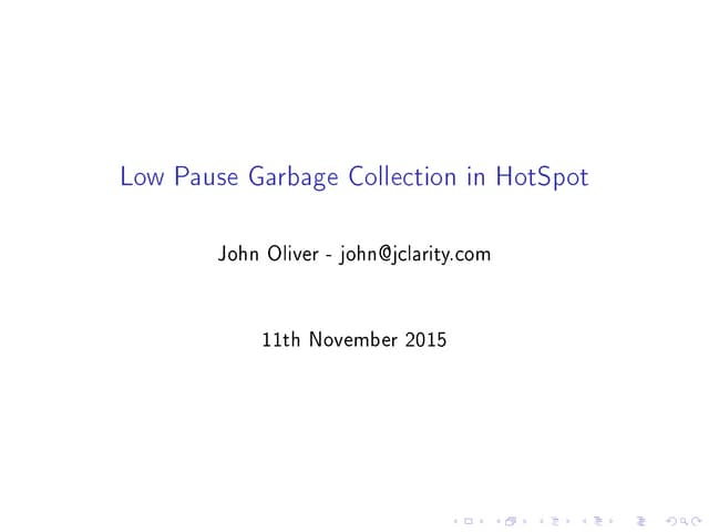 Low pause GC in HotSpot