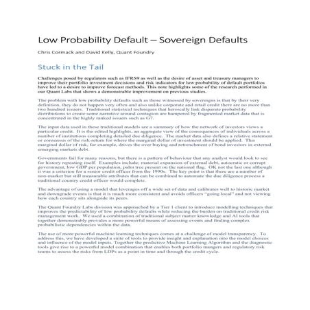 Quant Foundry Labs - Low Probability Defaults