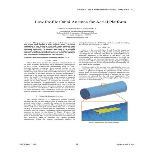 Low profile omni antenna for aerial platforms atms 2017
