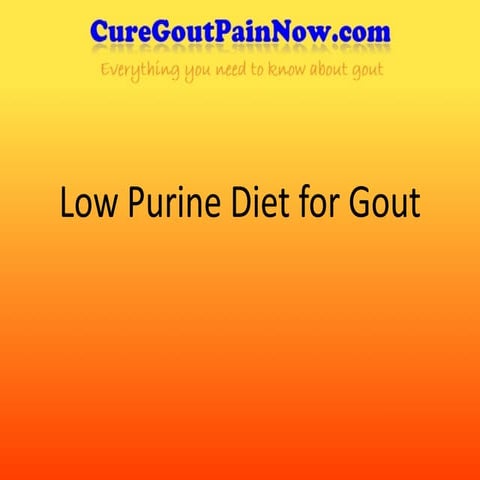 Low Purine Diet For Gout