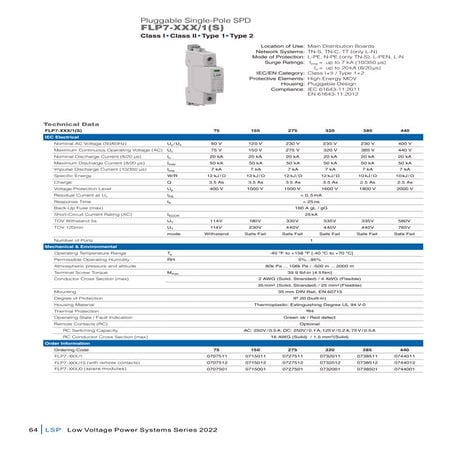 Low Voltage Catalog Type 12 AC Surge Protection Device SPD FLP7-series.pdf
