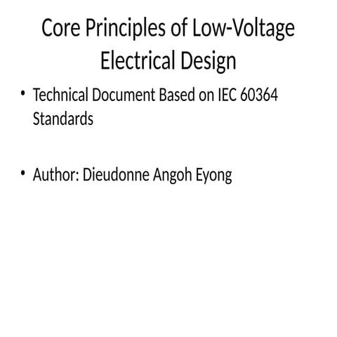 Understanding Low Voltage Design: Key Principles and Applications | PPTX
