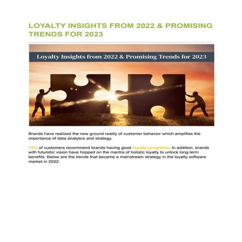 Loyalty Insights from 2022 and Promising Trends for 2023