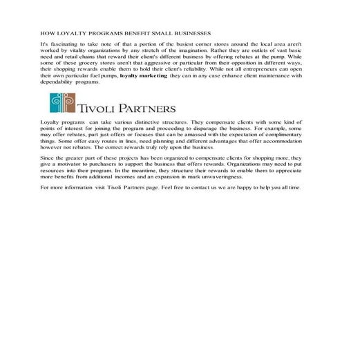 HOW LOYALTY PROGRAMS BENEFIT SMALL BUSINESSES 