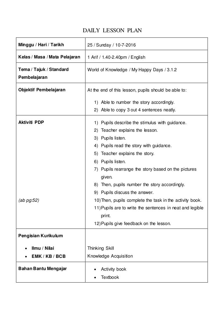 Lesson Plan Year 1