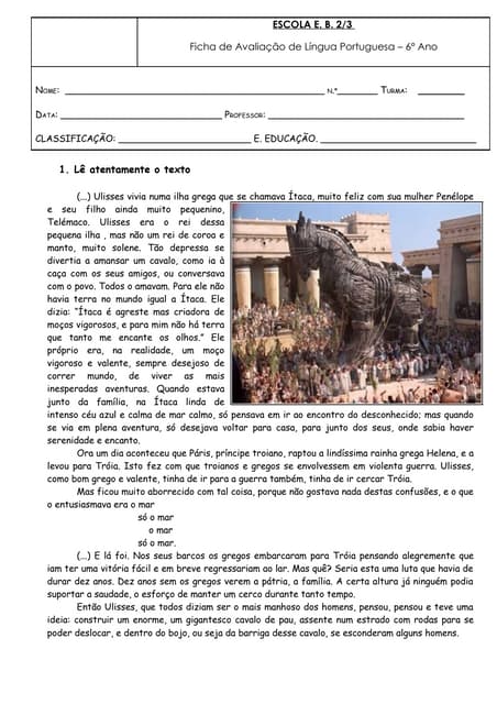 Ulisses: Ficha de Avaliação