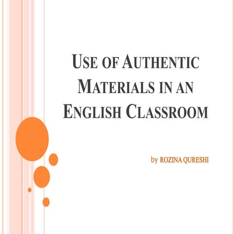 Use of Authentic Materials in ELT Class
