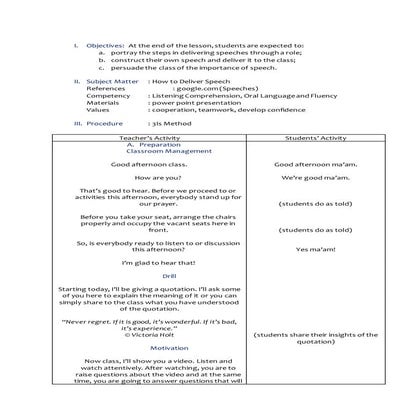 Lesson Plan in English #MichellCorpuz