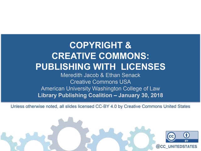 Copyright & Creative Commons: Publishing with Open Licenses