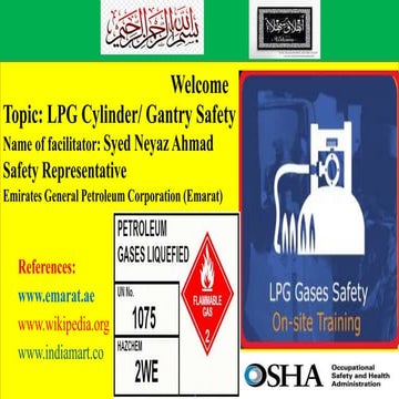 LPG Cylinder and Gantry Safety Training 22.09.2021