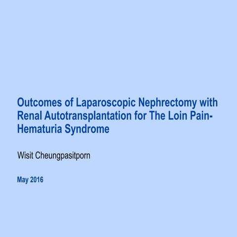 Loin Pain Hematuria Syndrome