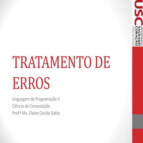 JAVA - Tratamento de Erros