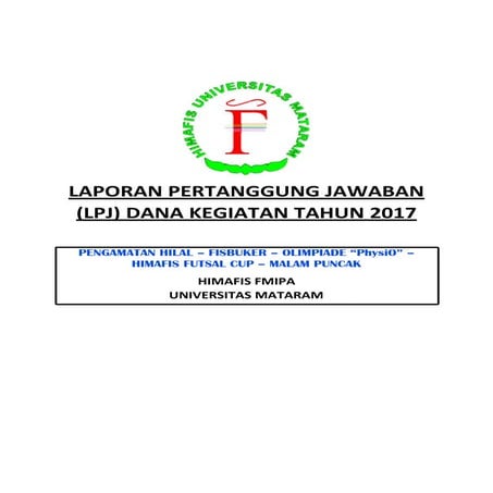 LPJ Bendahara Dana Kegiatan Tahun 2017