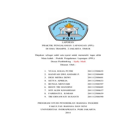 LPJ Praktik Pengalaman Lapangan