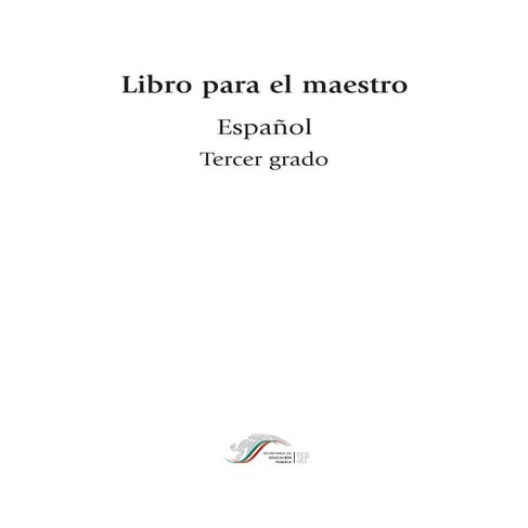 Libro para el maestro  Espanol 3er grado primaria