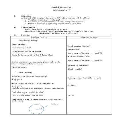 Detailed Lesson Plan in Mathematics V
