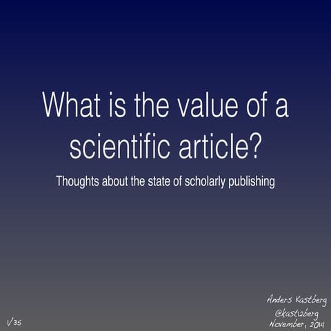 What is the value of a scientific article?