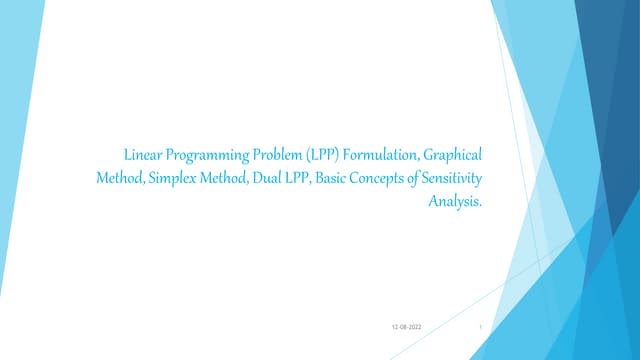 Linear programming problem | PPTX