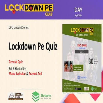 Lockdown Pe Quiz by CPQ | Discord Edition | Manu Sudhakar & Aravind Anil