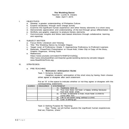 The wedding dance lesson plan