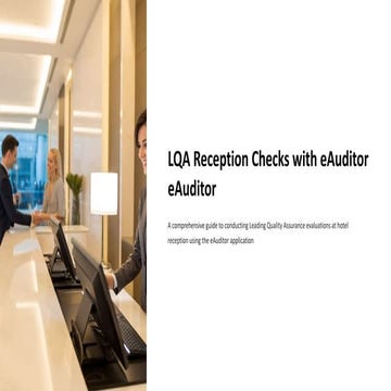LQA Reception Checks with eAuditor Audits & Inspections | PDF