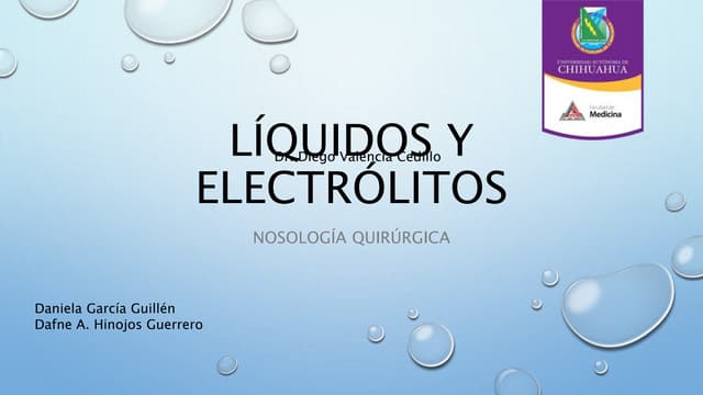 Líquidos y electrólitos | PPT
