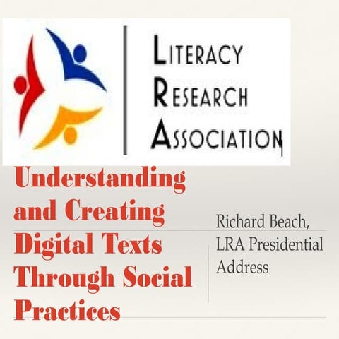 LRA Pesidential Address for 2013, Richard Beach, President