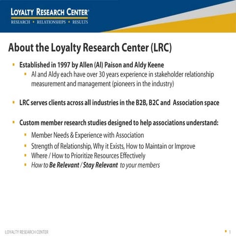 CMA Sponsor: Loyalty Research 