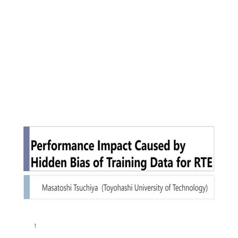 Performance Impact Caused by Hidden Bias of Traning Data for Recognizing Text...