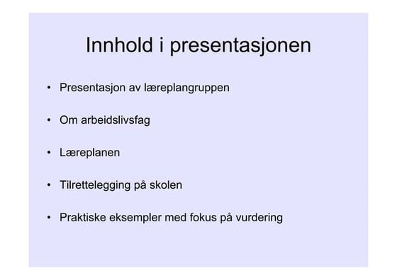 Arbeidslivsfag: Vurdering og eksempler | PDF