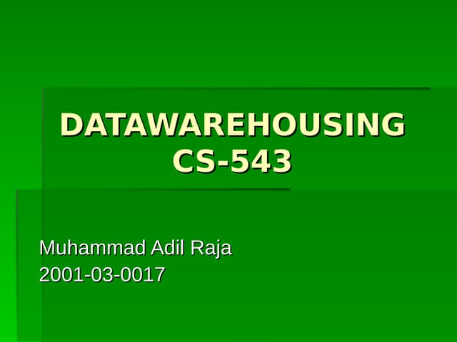 Data Warehousing