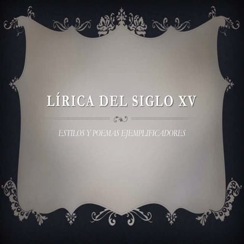 Lírica del siglo xv