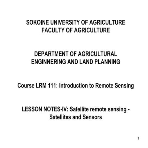 Lrm 111 intro remote sensing lesson iv