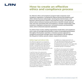 Lrn ethics & compliance process