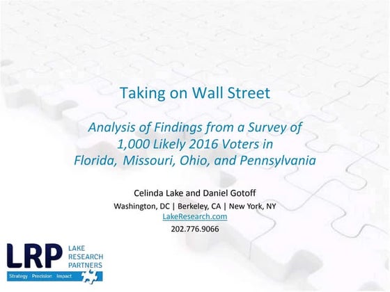 Take on Wall Street Poll Analysis: Policy Briefing