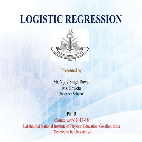 Logistic regression with SPSS | PPTX