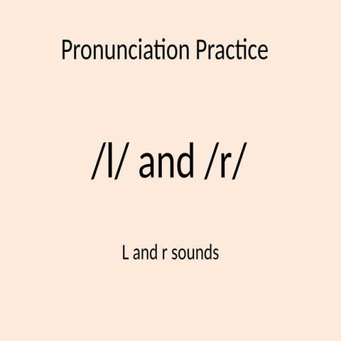 Minimal pairs L and R | PPTX