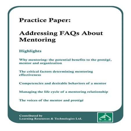 Practice Paper: Addressing FAQs About Mentoring