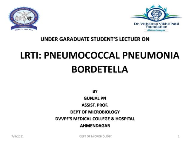 Lrti punemococcal pneumonia and bordetella pertussis