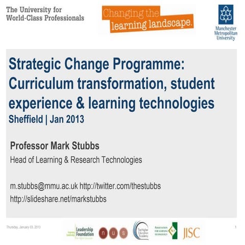 LRT Talks 20130108 Strategic Change Programme Sheffield