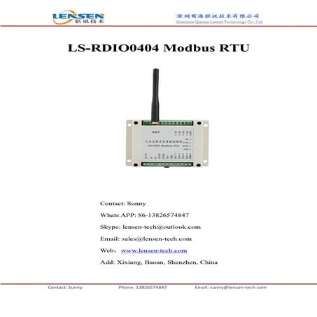 LS-RDIO0404 Wireless I/O module | PDF