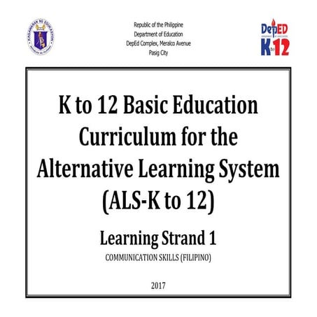 Curriculum Guide on ALS K12 LS 1 Communication Skills (Filipino)