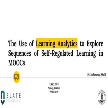 The use of Learning Analytics to explore sequences of self-regulated learning...